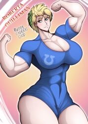 abs biceps cleavage female_space_marine genderswap_(mtf) imperium_of_man large_breasts muscular_female primarch roboute_guilliman rompecaderasgod rule_63 ultramarines warhammer_(franchise) warhammer_40k