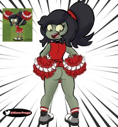 ass bottomless cheerleader cheerleader_outfit cheerleader_zombie clothed clothing electronic_arts female genitals hi_res humanoid looking_back misterpengui no_underwear partially_clothed plants_vs._zombies plants_vs_zombies popcap_games pussy simple_background solo undead zombie zombie_(plants_vs_zombies) zombie_(pvz)