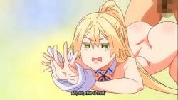 1boy 1girls animated ass ass_up big_ass blonde_female blonde_hair english_subtitles english_text female goddess green_eyes hentai isekai_kita_no_de_sukebe_skill_de_zenryoku_ouka_shiyou_to_omou_the_animation japanese_dialogue long_hair mp4 shion_(animation_studio) sound subtitled summoning summoning_circle tagme tied_up video voice_acted