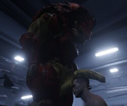 3d_(artwork) 4_balls alien balls bara big_balls big_penis cheap-wazoo commander_shepard digital_media_(artwork) duo erection foreskin gay genitals hi_res huge_cock human humanoid humanoid_genitalia humanoid_penis inside interspecies krogan lamp male male/male male_only maleshep mammal mass_effect model multi_balls multi_genitalia muscular muscular_male not_furry nude open_mouth penile penis penis_on_face penis_on_head sex thick_penis urdnot_wrex worship