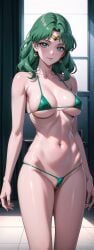 1girls 2d ai_generated belly bishoujo_senshi_sailor_moon breasts cameltoe curvaceous curvy_female curvy_figure female_focus female_only huge_breasts large_breasts michiru_kaiou micro_bikini sailor_neptune small_breasts solo stable_diffusion swimsuit voluptuous voluptuous_female