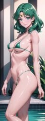 1girls ai_generated bikini bishoujo_senshi_sailor_moon curvaceous curvy_female female female_focus female_only michiru_kaiou micro_bikini sailor_neptune small_breasts solo_female solo_focus stable_diffusion swimsuit