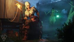 3d ass ciri clothing female hollow_pyramid human outdoors pale_skin scat shitting solo_focus the_witcher_(series) the_witcher_3:_wild_hunt white_hair