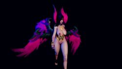 3d alyssisdreaming animated areolae barefoot big_breasts catwalk dark_purple_hair female female_focus female_only first_person_view full_body hourglass_figure jiggle jiggling_breasts large_breasts league_of_legends morgana nipples nude nude_female nudity pale-skinned_female pale_skin purple_eyes purple_hair runway solo solo_female tagme video violet_eyes walking wide_hips wings