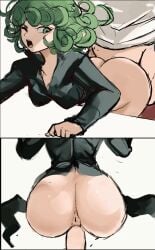 1boy 1girls animated big_ass clothed_sex green_hair huge_ass one-punch_man penis rakeemspoon sex tatsumaki