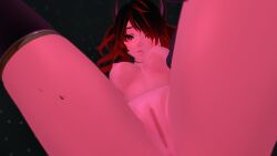 3d breasts horns pussy red_eyes succubus tanline thighhighs thighs vrchat wundervrc