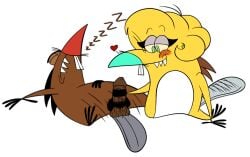 asleep beaver blush boyfriend-girlfriend daggett_beaver handjob handjob_while_sleeping kingofthejungle1993 linnea_beaver nickelodeon oc the_angry_beavers wholesome