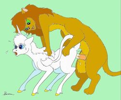 equine female horn lion_taur male mammal mike_sherman penis sex straight unicorn