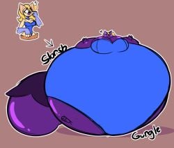 balloonlop big_breasts blueberry_inflation breasts female spherical_inflation sunken_head sunken_limbs thick_thighs wide_hips