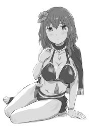 alternate_costume bikini black_bikini black_swimsuit breasts byleth_(fire_emblem) byleth_(fire_emblem)_(female) byleth_(summer)_(fire_emblem)_(female) female female_only fire_emblem fire_emblem:_three_houses fire_emblem_heroes kuhuku006f86 looking_at_viewer nintendo official_alternate_costume solo swimsuit