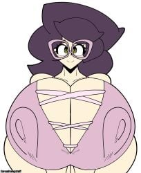 big_breasts boob_window clothed female female_only flat_colors huge_breasts nintendo nipples_visible_through_clothing no_bra pokemon venus_body wicke_(pokemon) zoruadrawsstuff