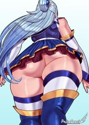 1girls aqua_(konosuba) armwear ass ass_focus back back_view backboob big_ass blue_hair blue_skirt bottomwear bubble_ass bubble_butt dat_ass female female_only hair huge_ass kono_subarashii_sekai_ni_shukufuku_wo! legwear long_hair pashapencil rear_view skirt solo solo_female thick_thighs thighs