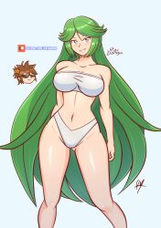 1girls alternate_costume breasts female kid_icarus kid_icarus_uprising male nintendo palutena pit pit_(kid_icarus) raydango swimsuit