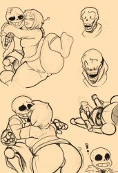 2d 2d_(artwork) 2d_artwork female_frisk female_frisk_(undertale) female_human frisk human kayla-na male_monster monster papyrus sans skeleton tagme uncensored uncensored_vagina undead undertale undertale_(series)