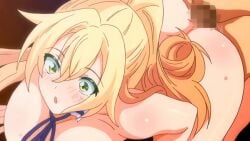 1boy 1girls ahe_gao animated areolae ass ass_up big_breasts big_penis blonde_female blonde_hair blush bouncing_breasts breasts censored cumming_while_penetrating doggy_style double_penetration female from_behind from_behind_position goddess green_eyes isekai_kita_no_de_sukebe_skill_de_zenryoku_ouka_shiyou_to_omou_the_animation long_hair mp4 nipples penis penis_in_ass penis_in_pussy sex sex_from_behind shion_(animation_studio) sound tagme video voice_acted