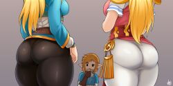 1boy 2girls a_link_to_the_past arched_back ass ass_focus blonde_hair breath_of_the_wild butt butt_focus curvy_figure dat_ass dual_persona faceless_female fingerless_gloves from_behind jmg link link_(breath_of_the_wild) long_hair lower_body nintendo pants pantylines pointy_ears princess_zelda square_crossover standing tagme the_legend_of_zelda the_legend_of_zelda:_a_link_between_worlds the_legend_of_zelda:_breath_of_the_wild tight_clothing tight_pants zelda_(a_link_between_worlds) zelda_(a_link_to_the_past) zelda_(breath_of_the_wild)