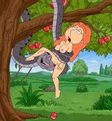 accurate_art_style blackzacek completely_nude_female cunnilingus family_guy glenn_quagmire lois_griffin snake