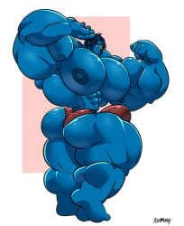 1boy abs adamony biceps big_muscles blue_hair blue_skin bulge gwahar huge_muscles hyper_muscle male male_only marvel marvel_comics muscles muscular muscular_male nightcrawler nipples pecs solo x-men x-men_evolution