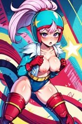 1girls 2023 ai ai_generated ai_hsl areolae belt big_boots big_breasts blue_headwear blue_helmet blue_panties blue_sleeves blush boots brawl_stars breasts_out clothed clothed_male_nude_female curvy curvy_body curvy_female curvy_figure curvy_hips female female_only fully_clothed fully_clothed_female gloves gold_belt headwear helmet hornysluttyloli huge_breasts janet_(brawl_stars) large_breasts legwear light-skinned_female light_skin long_hair looking_at_viewer nipples open_mouth panties pink_hair purple_eyes red_boots red_gloves red_legwear shiny shiny_clothes shiny_skin sleeveless smile smiling smiling_at_viewer solo solo_female spread_legs spreading stable_diffusion supercell thick_thighs topwear voluptuous voluptuous_female white_topwear wide_hips