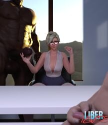 3d big_breasts blizzard_entertainment cheating cheating_female cuckold cuckold_masturbating cuckolding dark-skinned_male dark_skin doctor glasses handjob interracial liber_lewdz male masturbating_cuck mercy netorare ntr overwatch penis penis_size_difference pinching_gesture see-through_clothing small_penis small_penis_gesture small_penis_humiliation two-finger_masturbation