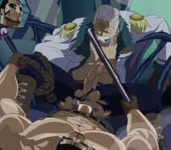 gay male male/male male_only one_piece smoker_(one_piece) vergo yaoi