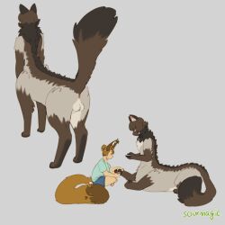 1:1 2021 anthro anus balls big_ears bittervow blonde_hair brown_body brown_fur brown_hair centaur domestic_cat duo ear_piercing equid equid_taur felid feline felis female fluffy fluffy_hair fluffy_tail fur genitals hair hi_res humanoid_taur levi_kyros lying male male_centaur mammal mammal_taur nail_clipping nude pawpads paws phone piercing quadruped raised_tail siamese sitting tail taur valta yellow_body yellow_fur