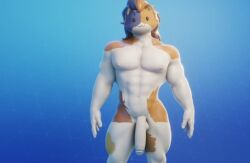 1boy anthro big_penis cat_humanoid fortnite furry male male_only meowscles meowscles_(fortnite) muscular_anthro purradise_meowscles