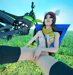 1girls 3d 3d_(artwork) blender blender_(software) blue_eyes breasts brown_hair cumming female female_torso fingering fortnite fortnite:_battle_royale moaning no_bra no_panties outside pussy scarf skye_(fortnite) white_skin winter_wonder_skye_(fortnite)