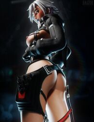 amatornsfw ass ass_focus big_ass big_breasts blush blushing breasts erect_nipples fortnite gun_holster gun_holsters highwire_(fortnite) jacket looking_back looking_back_at_viewer looking_down looking_down_at_viewer nude nude_female tagme