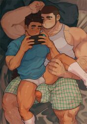 bara bed_with_dad big_dom_small_sub blue_eyes boxers brown_eyes brown_hair bulge buzz_cut dad_and_son daddy_and_twink daddy_kink dog_ears erection erection_under_clothes exposed_balls exposed_shoulders father father_and_son gay gay_incest gay_sex hairy hairy_arms hairy_legs hairy_male hairy_pecs human human_only humans humans_only in_bed incest large_male leg_lifted male_only muscles muscular muscular_arms muscular_legs muscular_male muscular_thighs nintendo_switch penis_size_difference scar scar_across_eye scar_on_face semi-erect shanshankuo size_difference socks son son_inviting_dad step-incest stepfather_and_stepson twink_and_daddy twink_invites twink_inviting_daddy undershirt yaoi