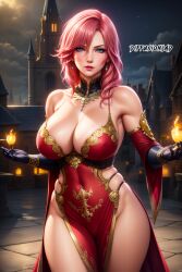 1girls ai_generated diffusionlad female female_focus female_only huge_breasts long_hair looking_at_viewer pink_hair seductive_look stable_diffusion voluptuous voluptuous_female