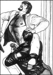 black_and_white blowjob gay gay_anal gay_blowjob gay_domination gay_sex hairy hairy_chest hairy_male handjob homosexual leather leather_jacket male_only masculine muscles muscular muscular_male tom_of_finland vintage