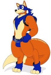 anthro bandana belt bulge dora_the_explorer fox furry gloves notkastar repost swiper transparent_background