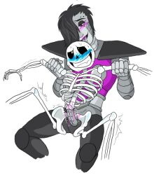 animated_skeleton artist_request big_dom big_dom_small_sub bigger_dom bigger_dom_smaller_sub bigger_penetrating bigger_penetrating_smaller black_hair blue_blush blush completely_naked completely_nude grabbing_arms hair_over_one_eye humanoid humanoid_robot larger_penetrating larger_penetrating_smaller legs_spread licking licking_head male male_penetrating mettaton mettaton_ex naked nude penetration pink_blush pink_eyes robot robot_humanoid robotic_penis sans sans_(undertale) sex skeleton small_sub small_sub_big_dom smaller_penetrated smaller_sub smaller_sub_bigger_dom spread_legs sweat trembling_legs undead undertale undertale_(series) white_background yaoi