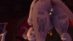 1girls 3d anus bell_collar bent_over big_ass blizzard_entertainment collar draenei huge_breasts lightforged_draenei nipple_piercing original_character panchira_(character) pussy solo thick_thighs vindicator_panchira warcraft world_of_warcraft