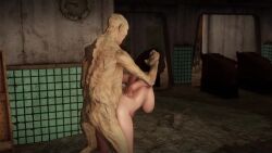 1boy 1girls 3d 3d_animation animated bethesda_softworks fallout female feral_ghoul_(fallout) no_sound nora_(fallout_4) penis sex standing_doggy_style subway_station tagme vault_dweller video