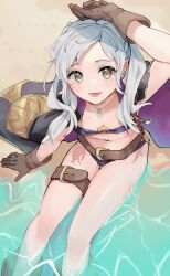 1girls alternate_costume bikini breasts female female_only fire_emblem fire_emblem_awakening fire_emblem_heroes from_above grey_hair nintendo official_alternate_costume purple_bikini purple_swimsuit robin_(female)_(summer)_(fire_emblem) robin_(fire_emblem) robin_(fire_emblem)_(female) sakura_no_yoru small_breasts solo swimsuit twintails yellow_eyes