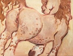 acrylic_painting_(artwork) animal_genitalia animal_pussy anus ass equid equine equine_genitalia equine_pussy female feral genitals horse mammal matuska painting_(artwork) pussy solo tongue tongue_out traditional_media_(artwork)