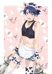 1boy blush crossdressing femboy girly idolmaster male_only male_with_painted_nails open_mouth potti-p taiga_takeru thighhighs trap twink