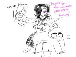 ... animated_skeleton apron big_dom big_dom_small_sub bigger_dom bigger_dom_smaller_sub clothed duo english_text glowing_eye hair_over_one_eye humanoid humanoid_robot imminent_spanking mettaton mettaton_ex monster punishment robot_humanoid sans sans_(undertale) skeleton sketch small_sub small_sub_big_dom smaller_sub smaller_sub_bigger_dom smirk text undead undertale undertale_(series) unknown_artist white_background