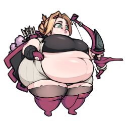 1girls ashiha_leaf bbw big_belly big_breasts blonde_hair bow breasts chubby clothed fantasy fat female huge_ass huge_belly huge_breasts milf nonude obese obese_female overweight overweight_female pale-skinned_female plump ssbbw thick thick_thighs tights voluptuous wide_hips