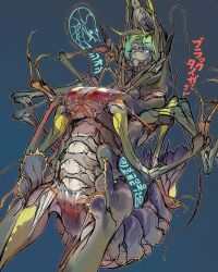 arthropod arthropod_humanoid artist_request artist_signature clear_clothing female long_antennae monster_girl see-through_bra see-through_panties sharp_claws shrimp_tail sole_female solo solo_focus spiky_shell spines tagme twitter_username