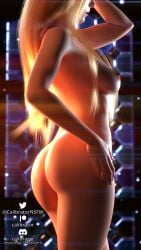 1girls 3d areolae aribeth_de_tylmarande artist_name ass blonde_hair breasts calibrator dungeons_and_dragons elf elf_female female female_only fit fit_female forgotten_realms half-elf long_hair neverwinter_nights nipples nude nude_female pinup sideboob standing thighs