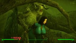 3d 3d_animation animal_penis animated arms_behind_back bethesda_softworks clothed_sex deathclaw fallout from_behind gameplay_mechanics giant_mushroom health_bar interspecies no_sound outside_sex radiation_symbol rain vault_dweller vault_suit video zoophilia