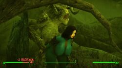 3d 3d_animation animal_penis animated bethesda_softworks deathclaw fallout fallout_4 gameplay_mechanics giant_mushroom health_bar interspecies jumpsuit no_sound radiation_symbol solstheim suspended tagme vault_dweller vault_suit video zoophilia