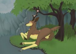 absurd_res ass blush cervine deer feral generation_5_pokemon hi_res male male_only mammal mebukijika nintendo pokemon pokemon_(species) presenting presenting_hindquarters quadruped sawsbuck solo spring_sawsbuck witseoc