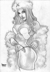 big_breasts bikini bikini_bottom bikini_top breasts dat_ass emma_frost marcio_fernandes marvel marvel_comics thick_thighs thighhighs thighs white_queen x-men x-men_first_class