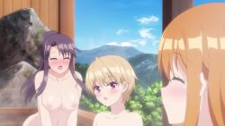 16:9_aspect_ratio 4girls animated areolae armpits arms_up ass ass_focus azuma_haruki bare_ass bathing big_ass blonde_hair blush breasts brown_hair curvaceous female first_porn_of_character first_porn_of_franchise harem_camp! hd hd_(traditional) japanese_voice_acting kitamura_natsuki large_breasts long_hair medium_breasts minami_aki mp4 multiple_girls nipples onsen orange_hair posterior_cleavage purple_hair saionji_touko_(harem_camp!) screen_capture short_hair sound tagme video voice_acted