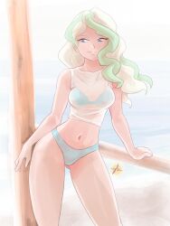 bikini blue_eyes diana_cavendish female furboz little_witch_academia navel solo two-tone_hair