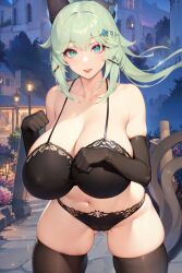 1girls ai_generated big_breasts big_thighs breasts busty cat_ears cat_tail catgirl double_tail elbow_gloves female female_only genshin_impact huge_breasts huge_thighs kirara_(genshin_impact) large_breasts large_thighs lingerie navel solo solo_female stockings thick_thighs thighs underwear voluptuous 咕哒